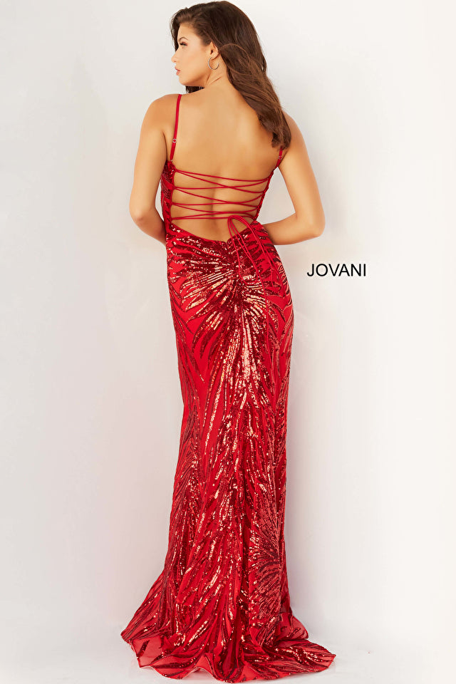 Jovani 08481 Long Straight Sequin Sweetheart Neckline Prom Pageant Gown. If you’re looking for outstanding elegance and sophistication, nothing holds a flame to the glorious shimmering beading of this Jovani Long Red sequin embellished Tie-Back Prom Dress. Built to stay glamorous through the years of specials occasions