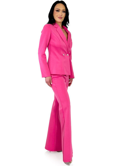 The Marc Defang 8124 Scuba Pageant Jumpsuit is a formal and professional pant suit with crystal blazer buttons. This jumpsuit is made of high-quality and durable Scuba fabric that ensures a comfortable fit for a wide range of body types. The Crystal blazer buttons add a unique touch of style to the look.  Sizes: 00-16  Colors: Baby Blue, White, Hot Pink, Neon Green, Royal, Seafoam, Black  *Ask for custom color - Allow 30 days Production