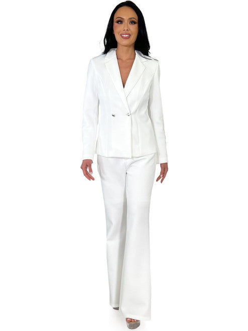 The Marc Defang 8124 Scuba Pageant Jumpsuit is a formal and professional pant suit with crystal blazer buttons. This jumpsuit is made of high-quality and durable Scuba fabric that ensures a comfortable fit for a wide range of body types. The Crystal blazer buttons add a unique touch of style to the look.  Sizes: 00-16  Colors: Baby Blue, White, Hot Pink, Neon Green, Royal, Seafoam, Black  *Ask for custom color - Allow 30 days Production