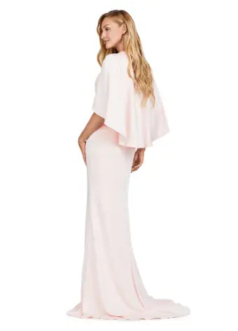 Discover elegance and sophistication with the Ashley Lauren 11416 Long Prom Dress. Made from crepe fabric and adorned with a beaded belt, this dress boasts a sleek and modern look. With an overlay and slit, it is perfect for formal occasions or pageants. Stand out in style and confidence. Dazzle all night in this elegant evening gown. The ruched V-Neck bustier is adorned with a beaded belt and a modern overlay. The wrap skirt is complete with a left leg slit.