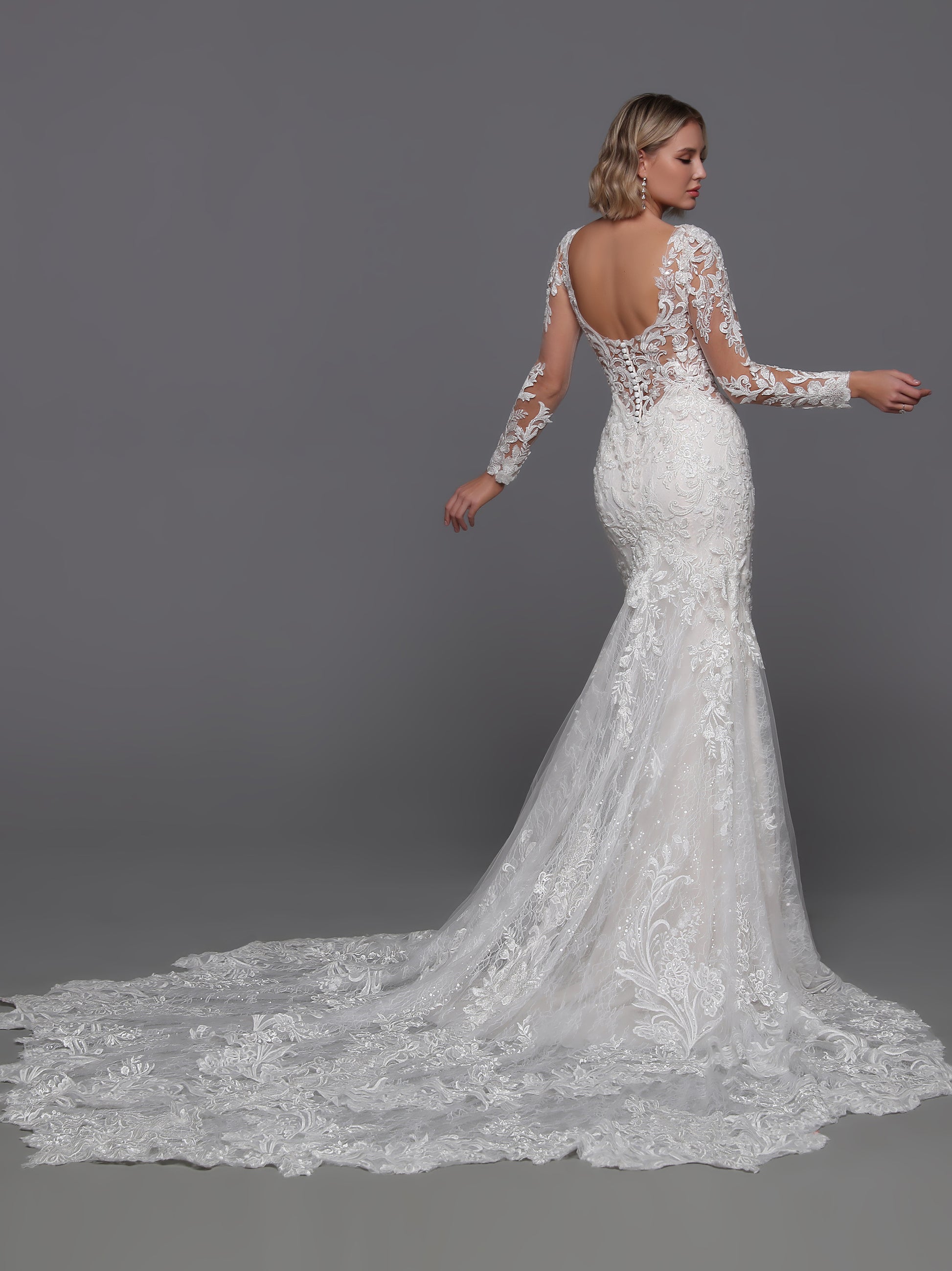 Indulge in luxury with our Davinci Bridal 50894 Beaded Lace Mermaid Wedding Dress. Designed with intricate beaded lace and a long sleeve sheer backless silhouette, this dress radiates sophistication and exclusivity. Perfect for the discerning bride looking for a timeless and elegant gown.