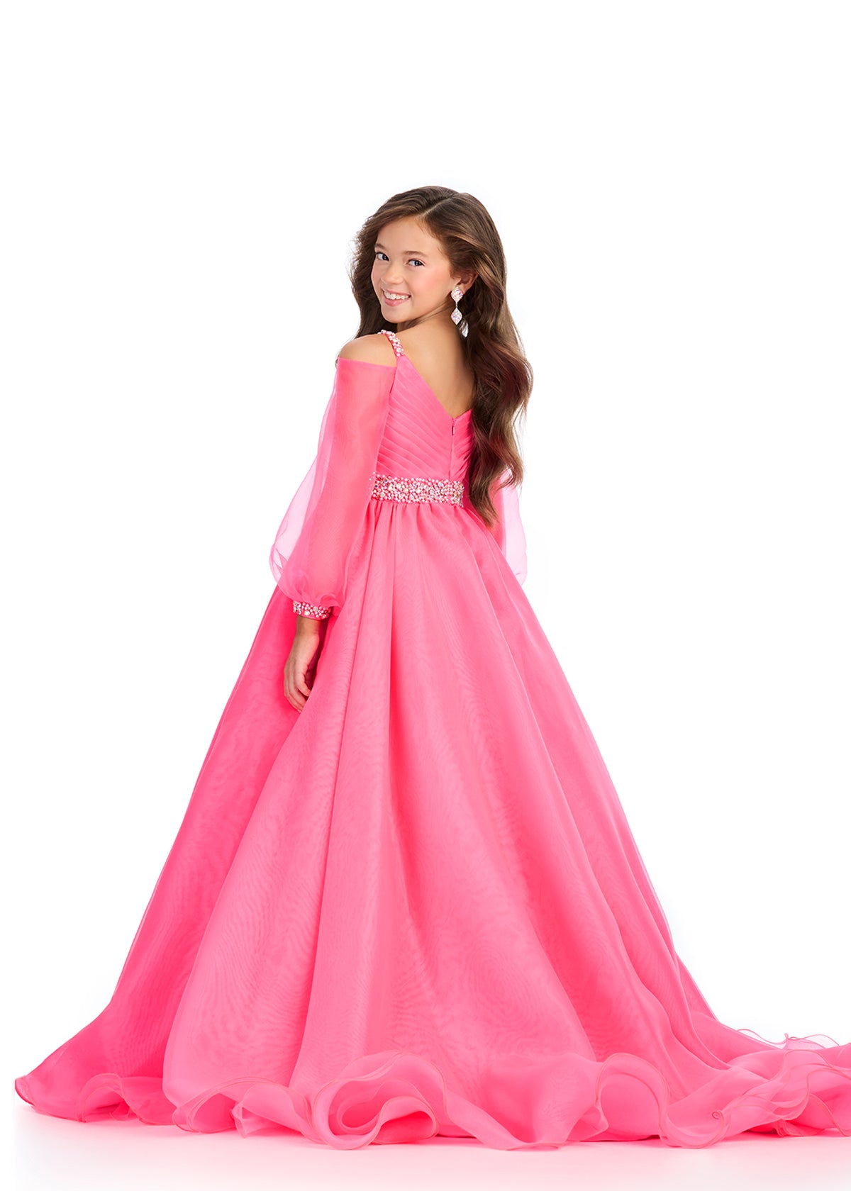 Expertly designed for pageants, formal events, and special occasions, the Ashley Lauren Girls 8273 Organza dress will make your little one feel like a true princess. Featuring a stunning long sleeve ballgown design, this dress is made from high-quality organza fabric and also features an elegant off the shoulder neckline. Give your child a look that will stand out and make them feel confident and beautiful.