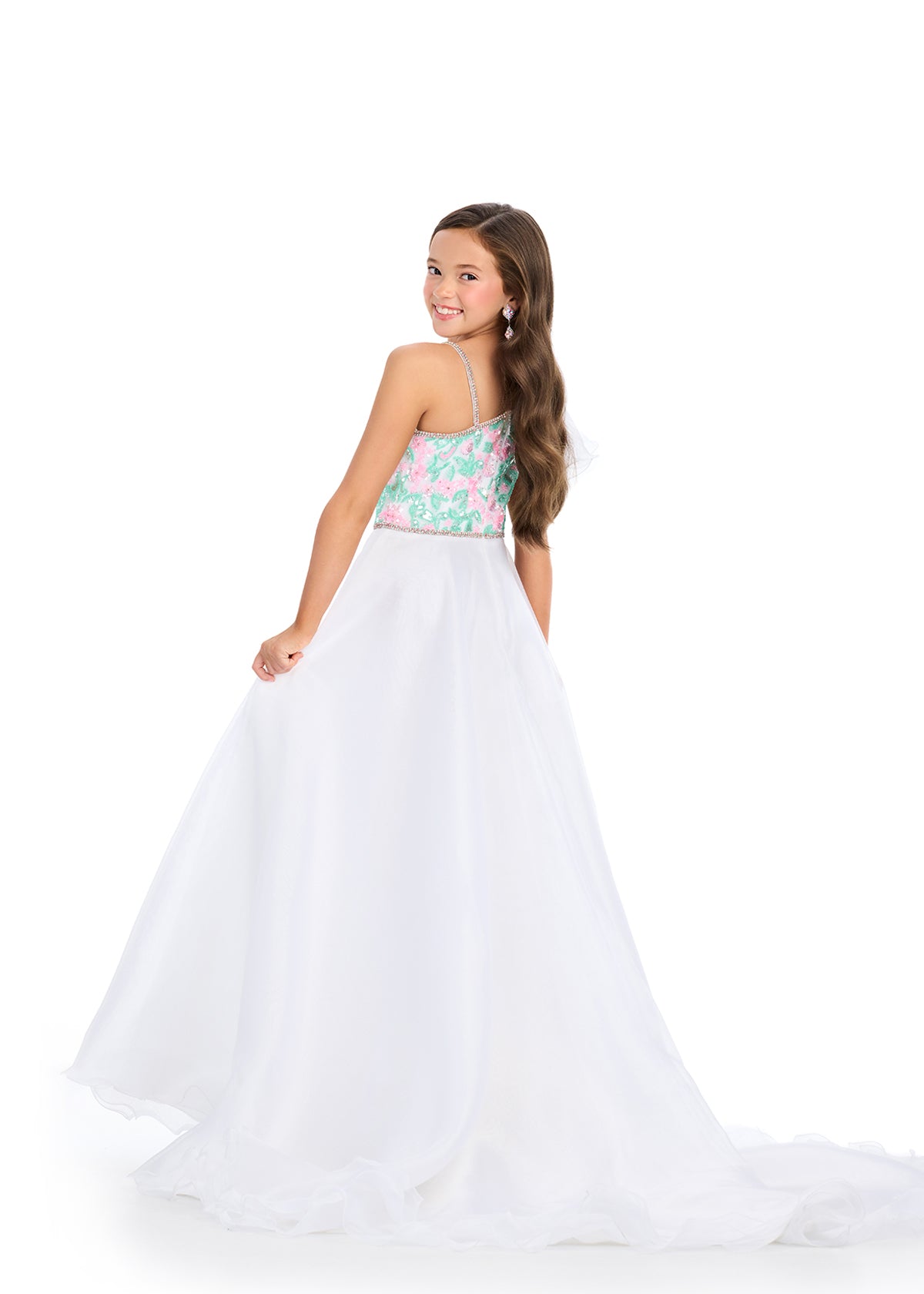 Designed for pageantry, the Ashley Lauren Kids 8300 Girls Beaded Pageant Dress features intricate beading and a one-shoulder design with a bow. The A-line ballgown silhouette adds a touch of sophistication for your little princess. Get ready to shine brighter than ever! This gorgeous ball gown features a fully beaded bustier, one shoulder neckline and adorable oversized bow. Complete with a fabulous organza skirt, this dress is sure to capture the spotlight!

One Shoulder
Beaded Bustier
A-Line
Organza Skirt