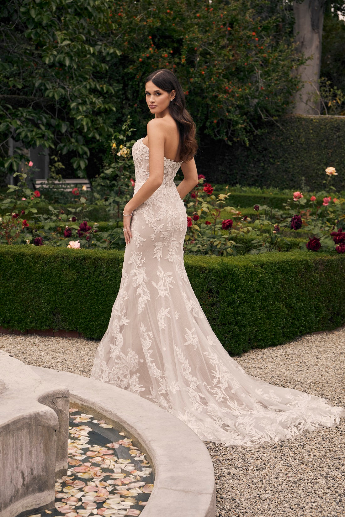 Casablanca Bridal 2548 Jacqueline A-Line Ballgown Off The Shoulder Sheer Floral Tulle Appliques Train Wedding Dress