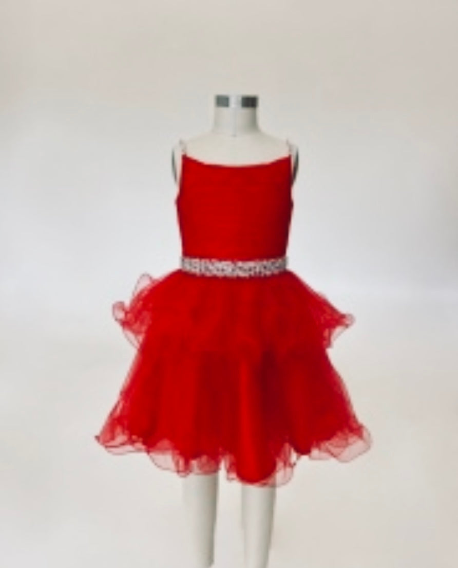 Elevate your little girl's special occasion style with the Ashley Lauren 8279 Girls Short Tulle Cocktail Dress. This stunning dress features delicate embellished spaghetti straps and waistline, adding a touch of glamour to the classic tulle design. Perfect for any formal event or celebration, this dress is a must-have for your child's wardrobe.

Colors:&nbsp; Red, Black, Neon Pink, White

Sizes:&nbsp; 2-16