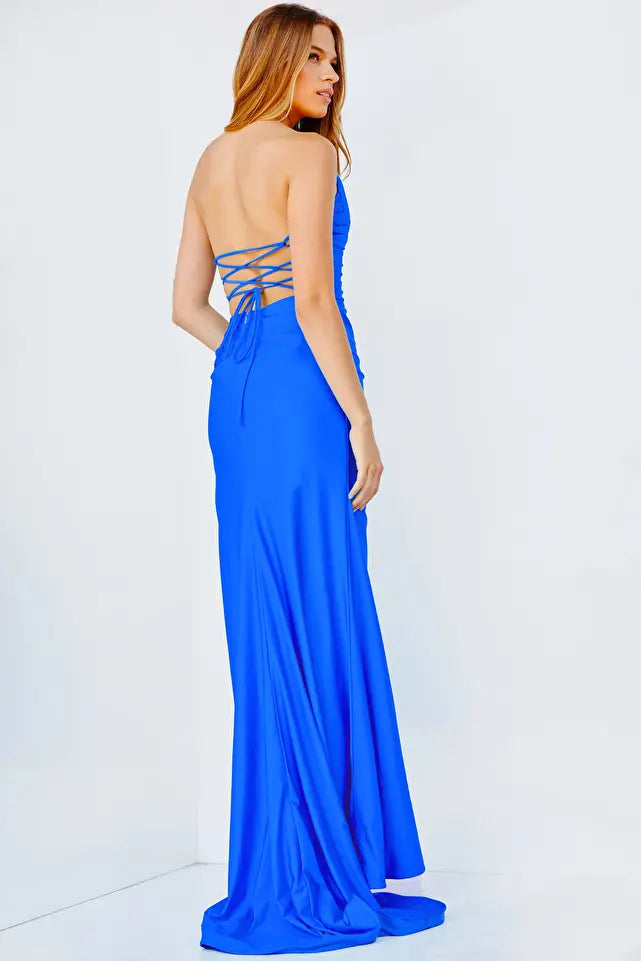 Jovani 23261 Plunging neckline strapless fitted prom dress evening gown