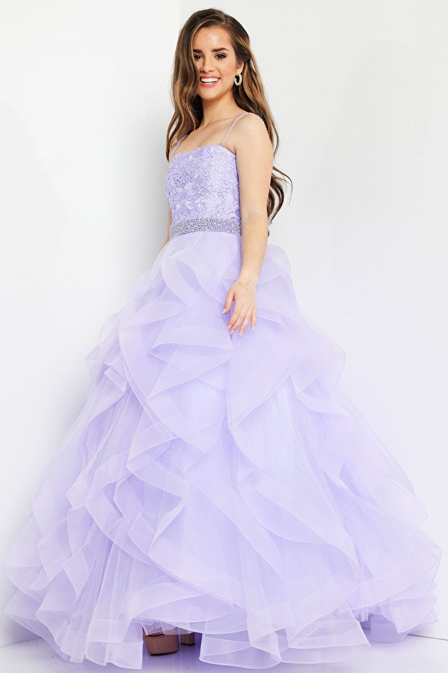 Jovani Kids K23519 Long Organza Floral Spaghetti Strap Girls Formal Dress. Send your princess to the ball in style with the Jovani Kids K23519 dress! This glamorous gown has a luxurious organza floral fabric that will let her shine brighter than the lights! And with spaghetti strap detailing, she'll look more like a princess than ever. Fit for a queen!