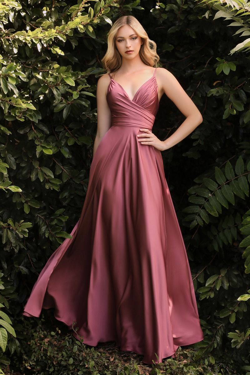 Ladivine 7485 Bridesmaids Dress Soft Satin A-Line Sweetheart Neckline Slit