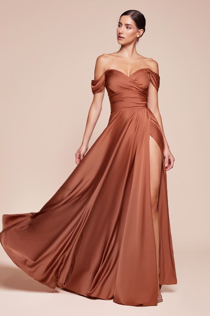 Ladivine 7493 sienna bridesmaids dress front