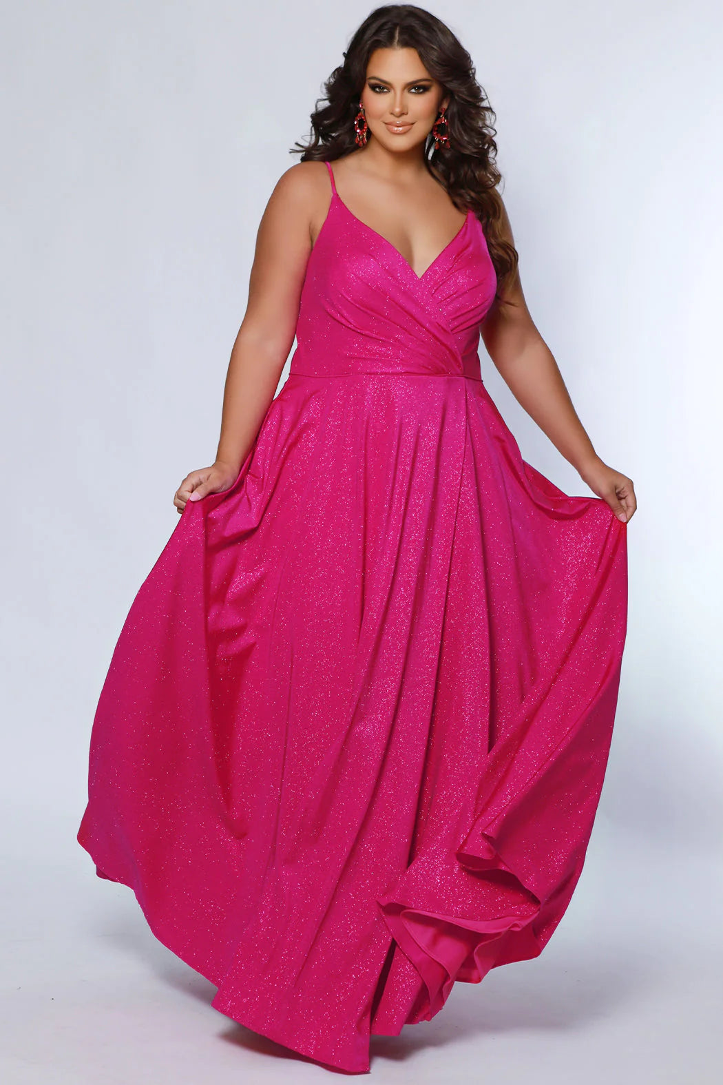 Look your best in our Sydney's Closet SC7375 Long Prom Dress - a beautiful A-line plus-size with a shimmering look an alluring maxi slit, and a formal gown silhouette that is perfect for any special event. The dress offers a flattering fit for all body types. All eyes are on you when you sparkle in this fabulous formal gown designed for women with real curves.