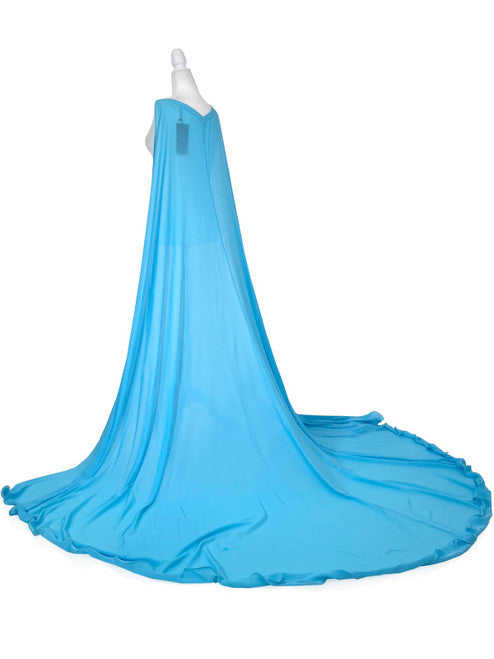 Elevate your formal look with the Marc Defang 2011 Long Chiffon Formal Pageant Cape. This detachable cape features 2 panels for a customizable fit and a stunning chiffon fabric that will flow gracefully as you move. Perfect for pageants, this cape adds that extra touch of elegance to your ensemble.   Ladies ONE SIDE FITS ALL