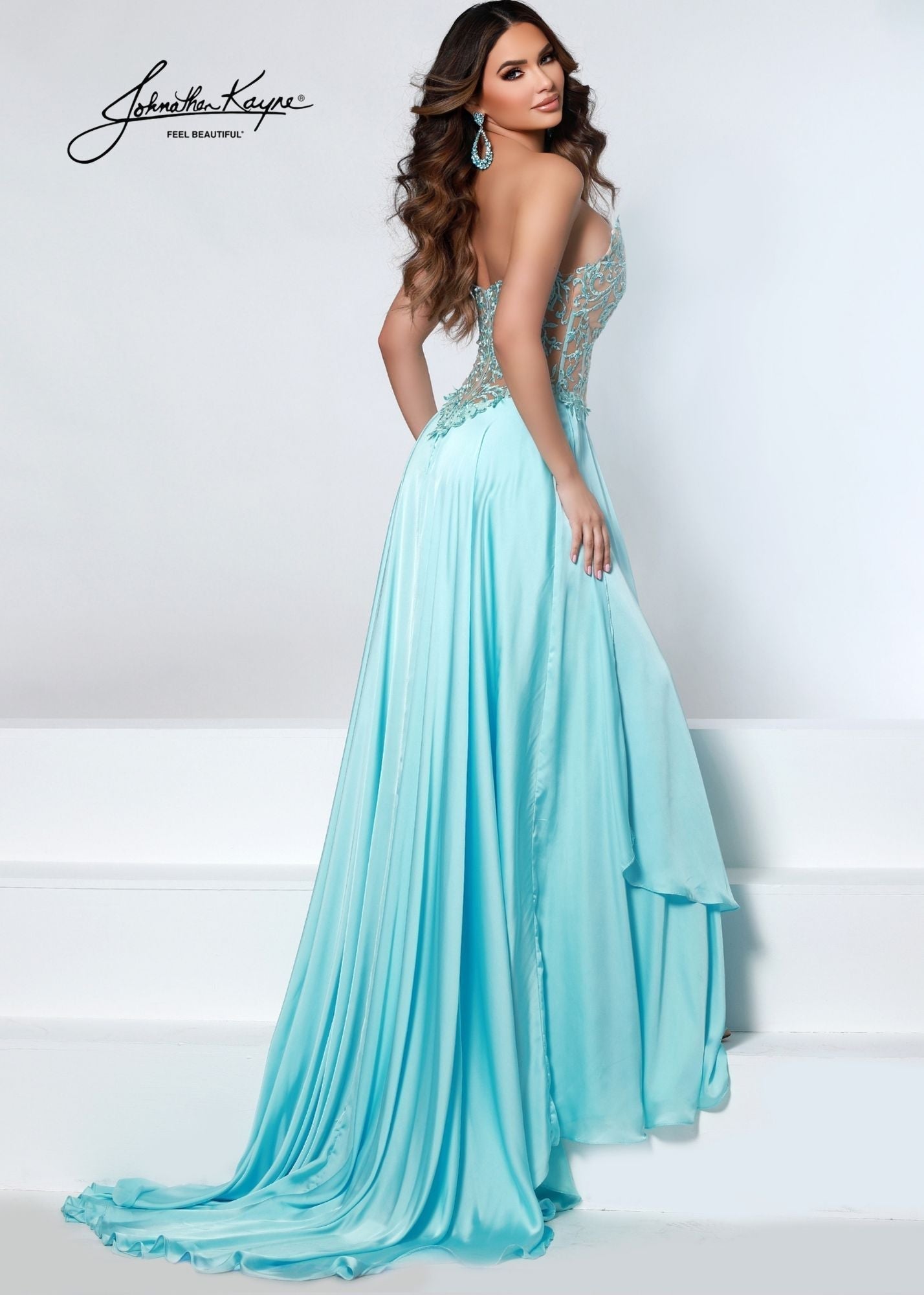 Johnathan Kayne 2554 Ice Blue Pageant Gown size 00 Prom