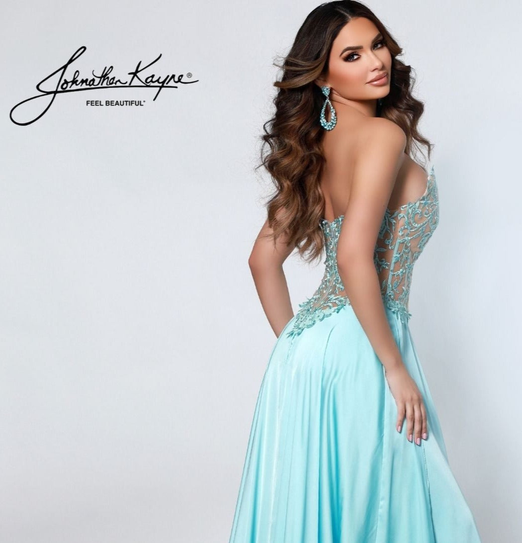 Johnathan Kayne 2554 Ice Blue Pageant Gown size 00 Prom