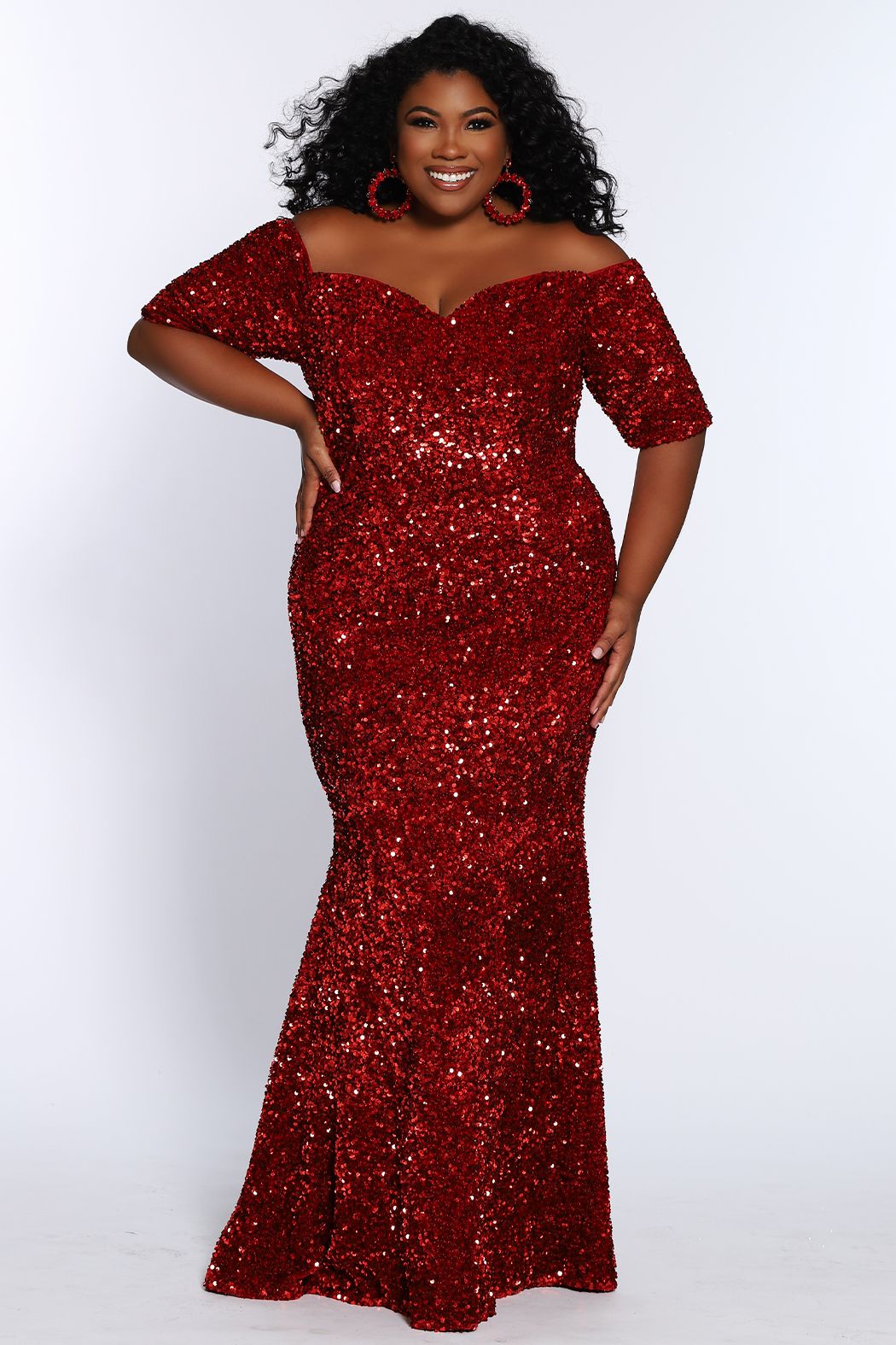 Johnathan Kayne Sydney’s Closet JK2208 Cherry Red Prom Dress