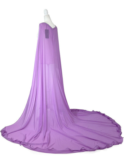 Elevate your formal look with the Marc Defang 2011 Long Chiffon Formal Pageant Cape. This detachable cape features 2 panels for a customizable fit and a stunning chiffon fabric that will flow gracefully as you move. Perfect for pageants, this cape adds that extra touch of elegance to your ensemble.   Ladies ONE SIDE FITS ALL