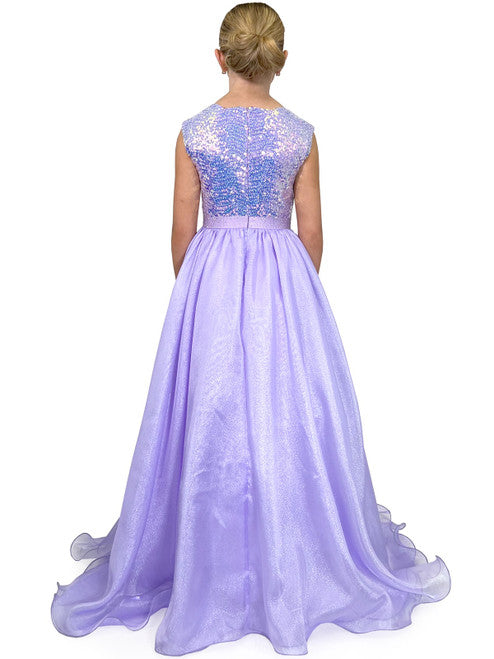 Marc Defang 5009 Long A Line Sequin Girls Ball Gown Pageant Dress Chiffon Kids  A classic classy perfect evening gown! Scallop shape necklines  Fully beaded top Hand crafted AB Crystals on the waistband  Organza skirt Center back invisible zippers  Fully lined  Available Sizes: 4, 5, 6, 7, 8, 9, 10, 11, 12, 13, 14  Available Colors: Royal Blue, Mint, White, Red, Hot Pink, Call for Custom Colors  IF NOT IN STOCK PLEASE ALLOW 30 DAYS FOR DELIVERY!