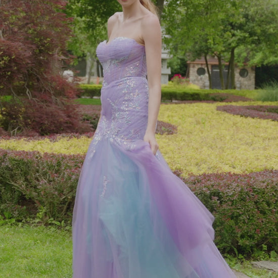 This Colors Dress 3529 Prom Dress features a stunning mermaid style, with a flattering corset and strapless design. The sequin lace and multi tulle add a touch of glamour and elegance. Perfect for prom or pageants.