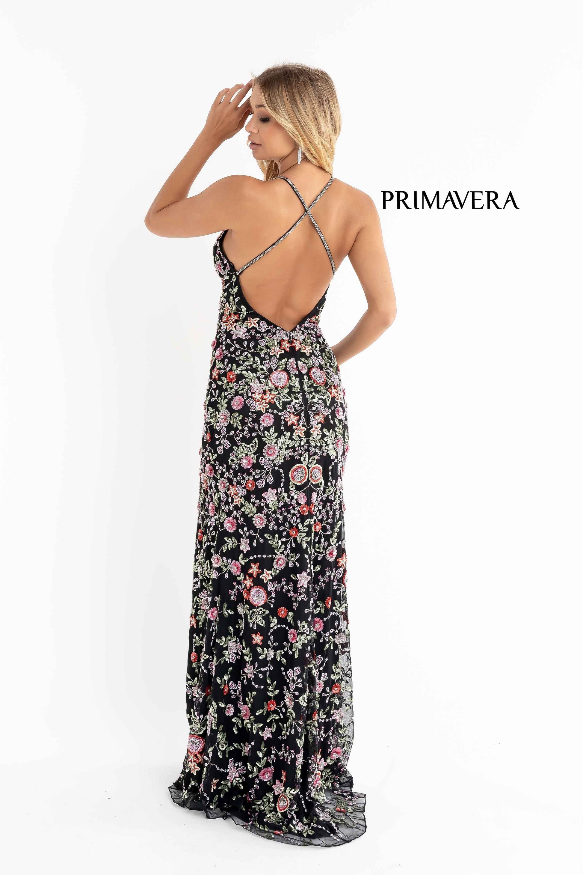 Primavera Couture 3073 Floral Prom Dress Long beaded evening