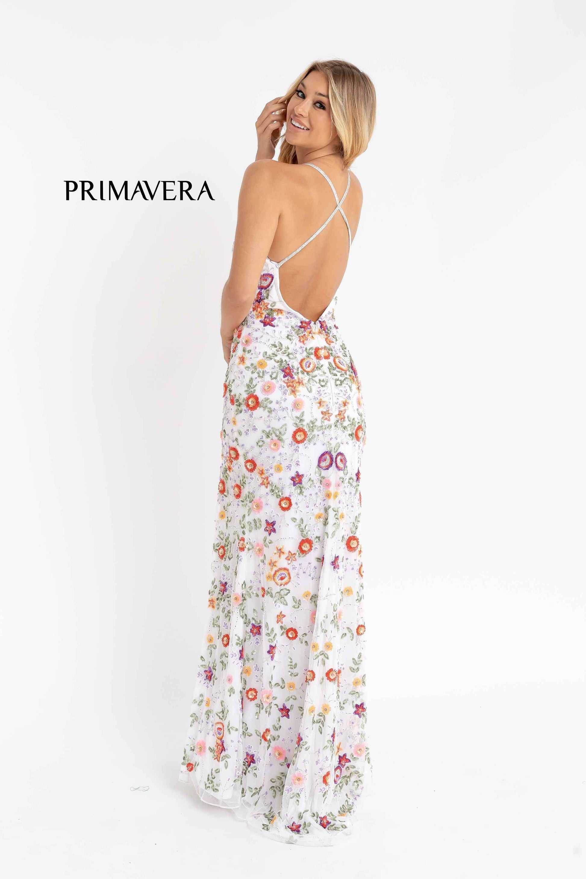 Primavera Couture 3073 Floral Prom Dress Long beaded evening