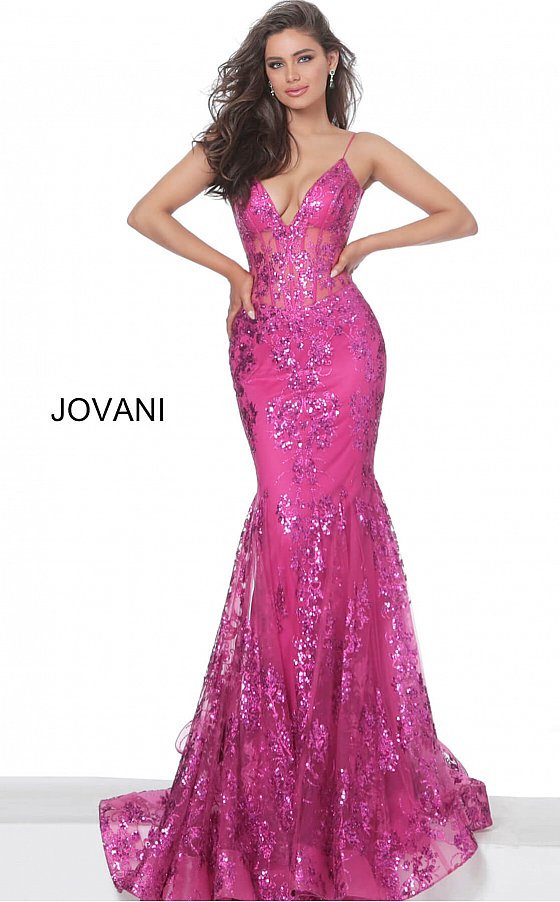 Jovani 3675 Long Prom Dress Sheer Corset Shimmer Mermaid Pageant Gown Embellished form fitting prom dress, floor length with slightly flare bottom, sheer bodice with boning, sleeveless, plunging neckline, spaghetti straps over shoulders, V back. Prom Dresses, Pink Prom Dresses, Corset Dresses, Illusion Dresses, Mermaid Prom Dresses, Sequin Prom Dresses, Sexy Prom Dresses, V Neck Prom Dresses, Long Prom Dresses, Blush Dresses Glass Slipper Formals