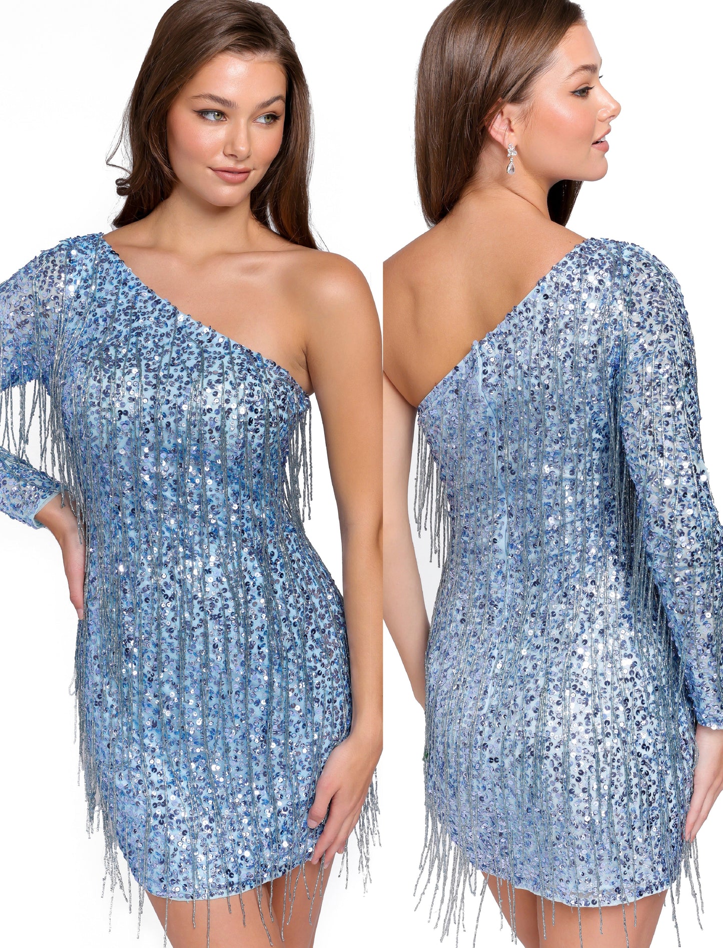 Primavera Couture 3858 Size 8 Lilac Short Homecoming dress Fitted sequin beaded short cocktail dress