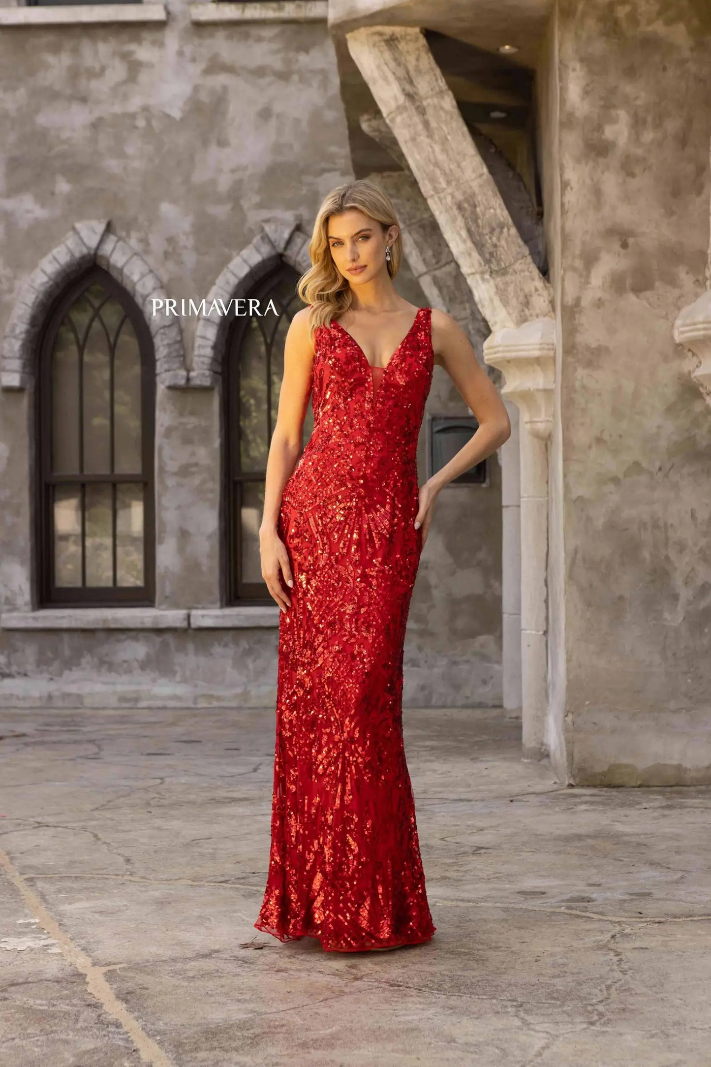 Primavera Couture 3908 Prom Dress Long Beaded Dress