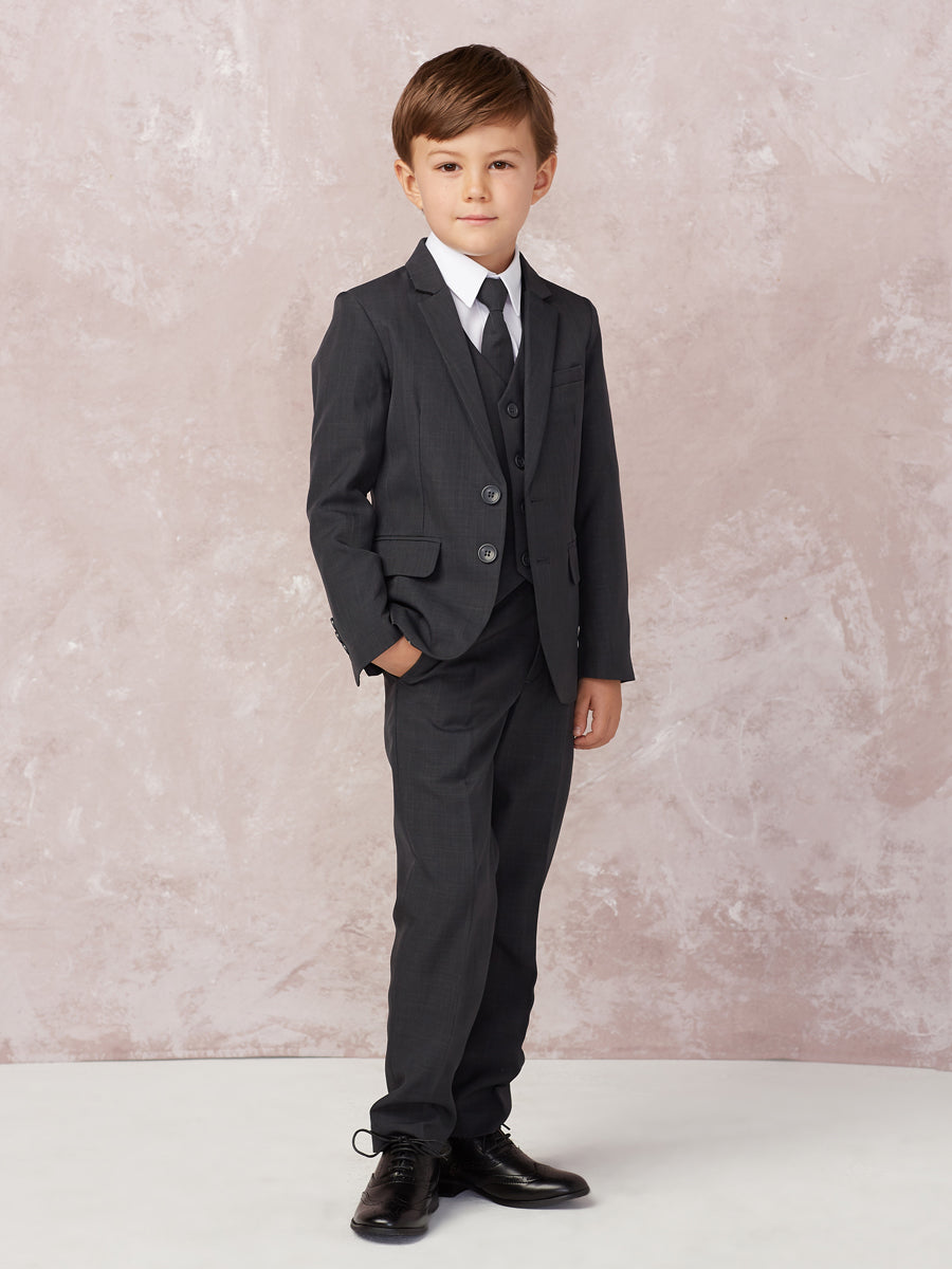 Boy's 5 Piece SLIM FIT Tuxedo Set - Navy Blue 4016