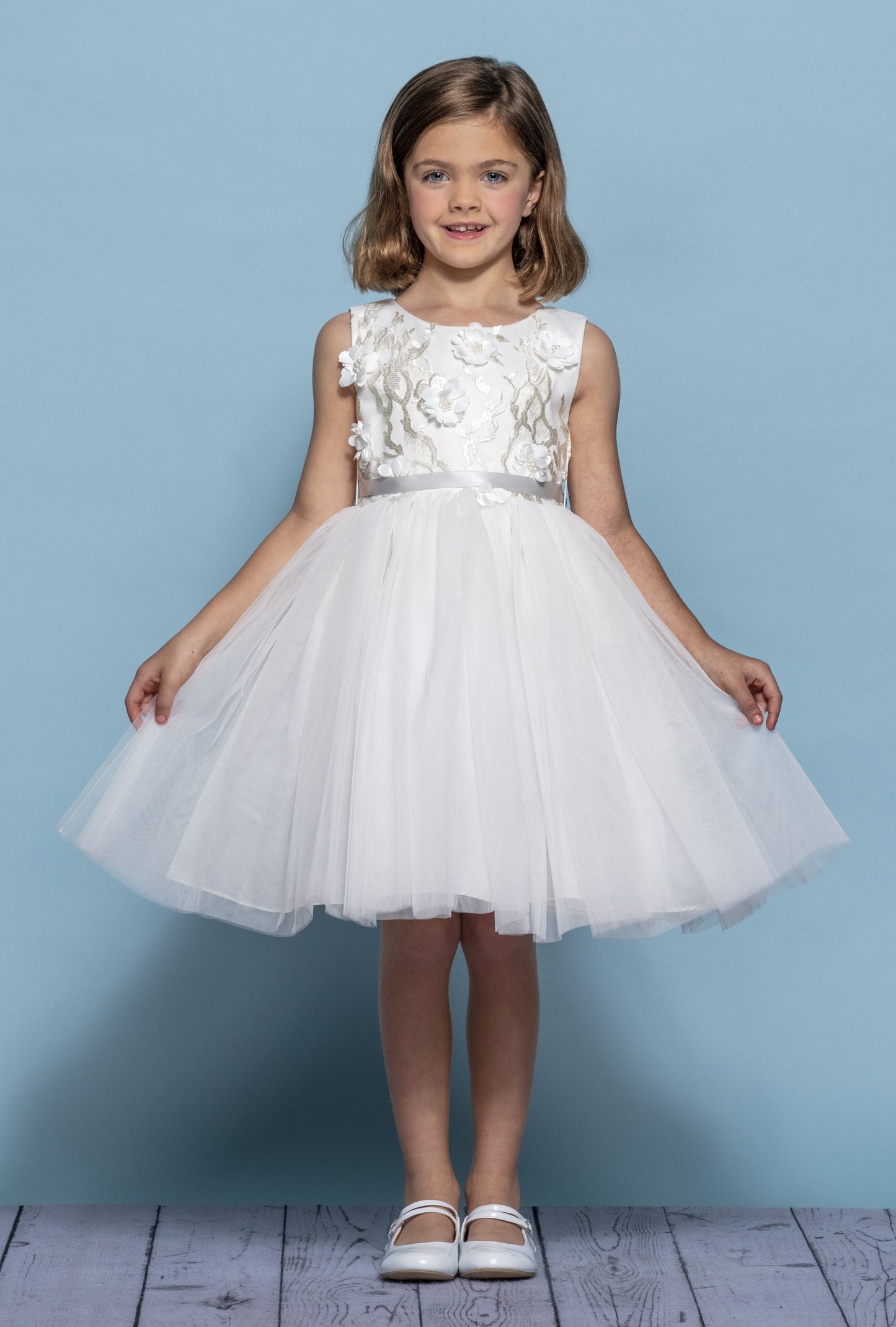 Rosebuds 5135 Size 2 Short Flared Flower Girl Dress Tulle Party Formal Gown