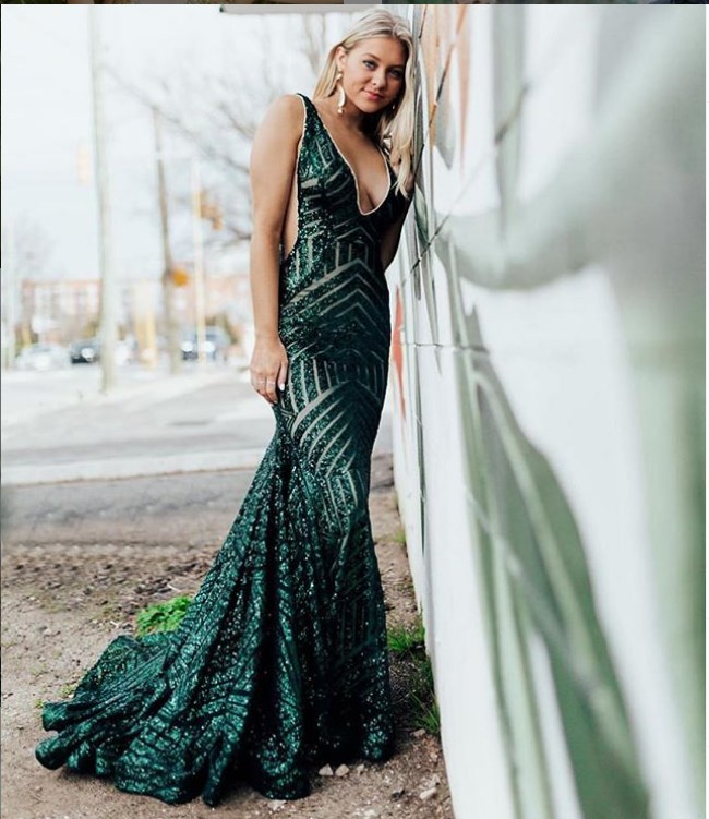 Long Jovani 59762 Prom Dress, Featuring a plunging neckline & A Fully sequined Fitted Mermaid Bodice. This Open V Back Pageant Gown & prom dress is perfect for the stage is has a lush trumpet sequin embellished skirt and sweeping train. 