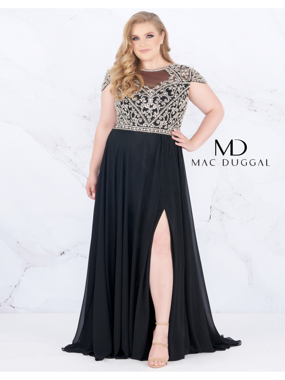 Mac Duggal Couture 66785 Size 22 Black Prom Dress Pageant Gown