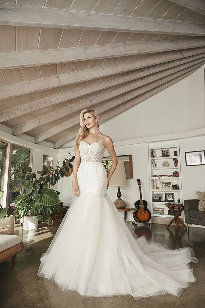 Beloved by Casablanca Bridal BL385 Dylan Corset Wedding Dress Fit and Flare Sweetheart Neckline