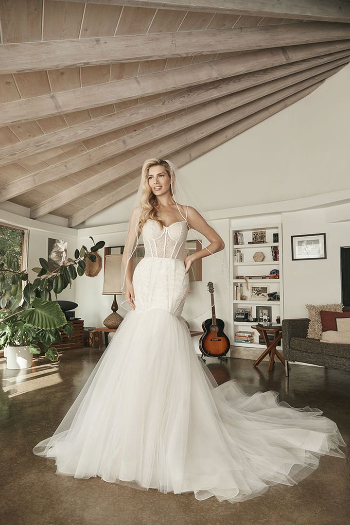 Beloved by Casablanca Bridal BL385 Dylan Corset Wedding Dress Fit and Flare Sweetheart Neckline