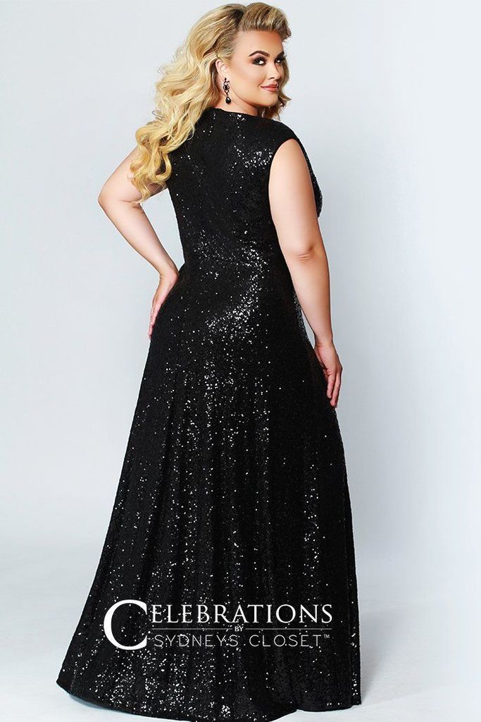 Sydney's Closet CE1801 Long Sequin Plus Size Prom Dress Formal Evening Gown