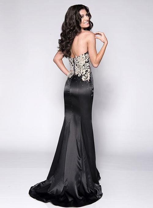 Envious Couture 15140 Size 4 Black Gold Prom Dress Pageant Gown