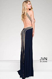 Jovani JVN 45563 size 2 Navy prom dress Long Backless High Neck Formal Gown