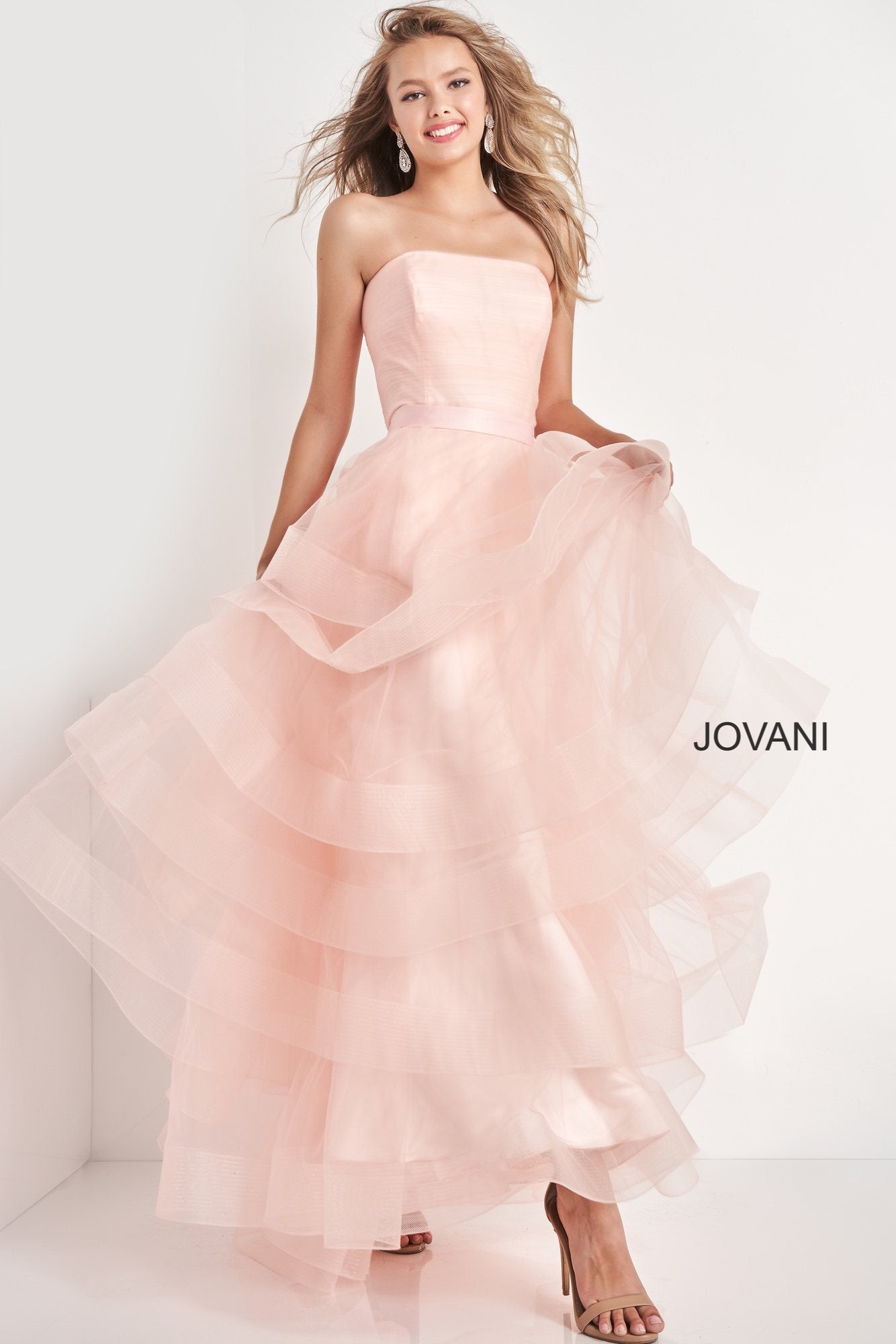 Jovani Kids K02442 is a Girls Prom Dress, Kids Pageant Gown & Pre Teen Formal Evening Wear gown. Girls Long Layered Ruffle Tulle Ballgown Dress with Tulle Skirt. Straight neckline.  Available Girls Sizes: 8, 10, 12, 14  Available Colors: Aqua, Black, Pink 