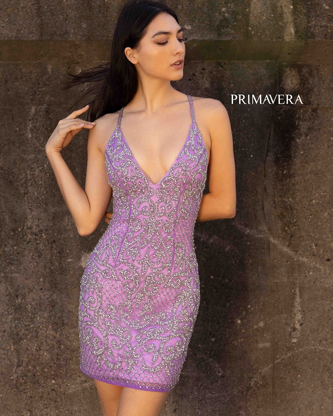 Primavera Couture 3138 Size 2, 10 Rose beaded sequins homecoming dress cocktail dress backless