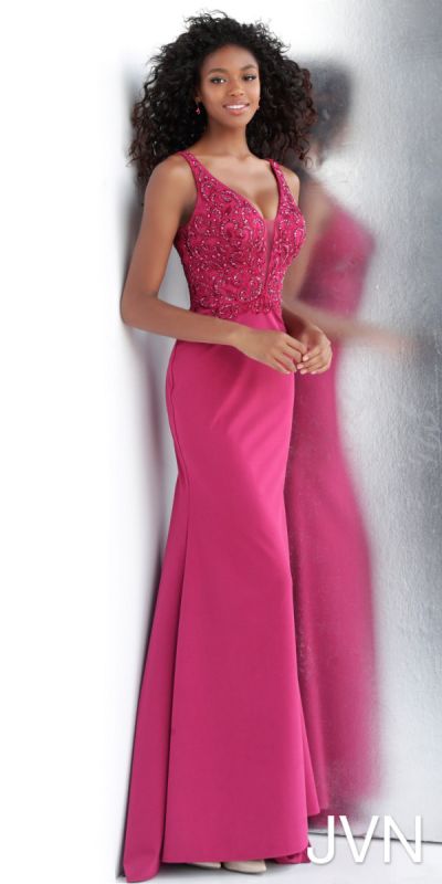 Jovani JVN64122 Size 4 Raspberry Prom Dress Pageant Gown formal evening