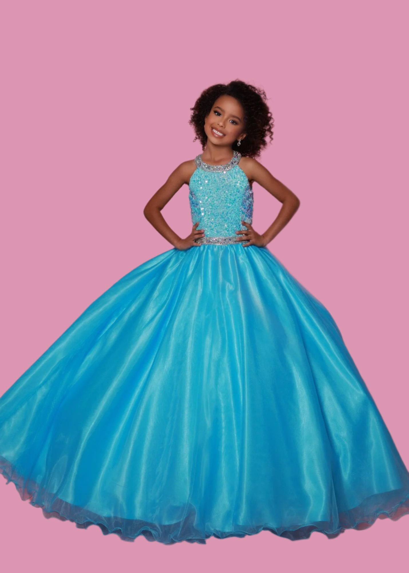 Sugar Kayne c321 sequin stretch velvet with beaded collar and waist band accent Sugar Kayne C321 Velvet Sequin High neck Girls Pageant Dress Shimmer Ballgown Formal  Available Sizes: 2-16  Available Colors: Aqua. Orchid